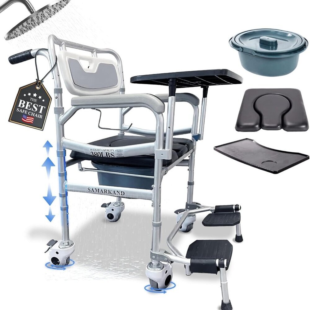 3 in 1 Commode Shower Chair with Wheels